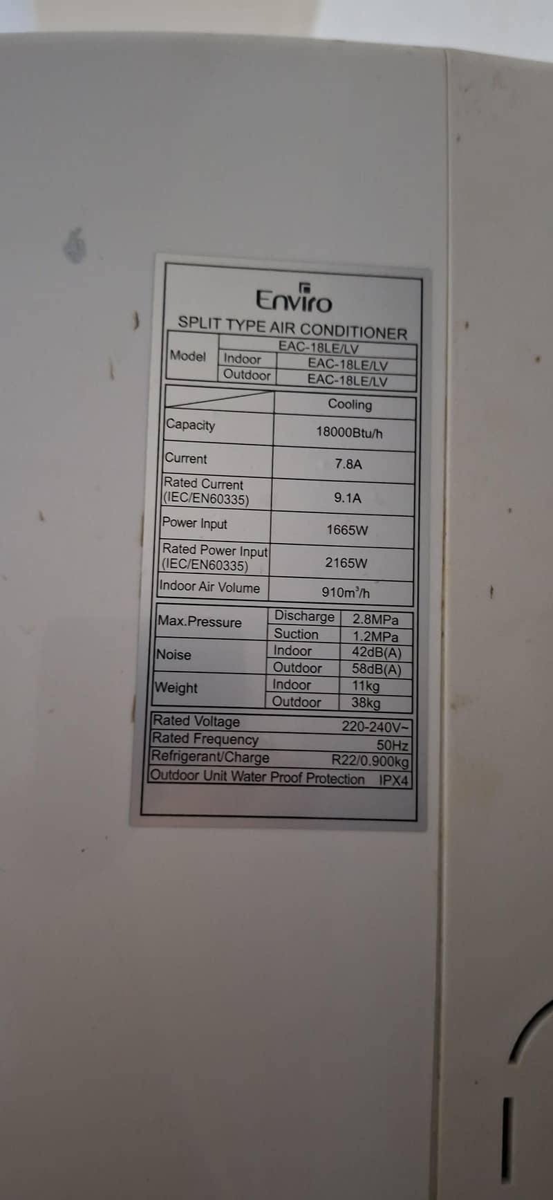 Enviro EAC 18LE/LV 2