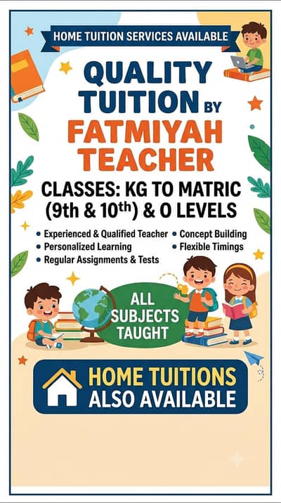 Tutions Classes avalible . prep to martic and o levels Home tutions