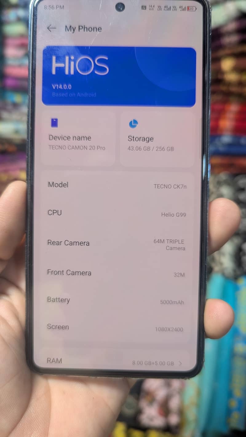 Tecno CAMON 20 Pro,,, 8/256 1