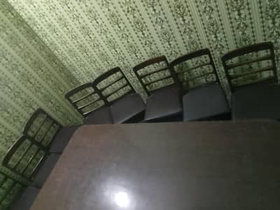 8 Seater Dining Table with Chairs – Used 6 Months
