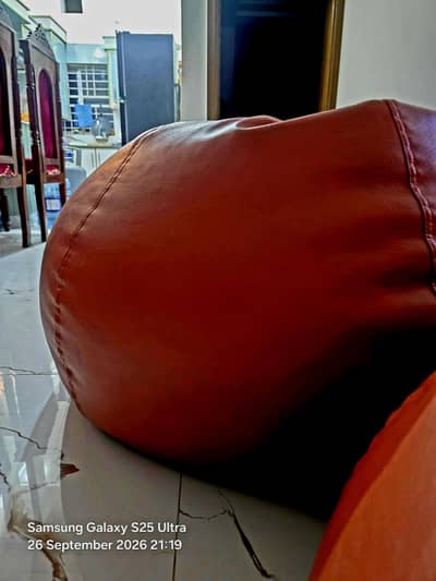 2 xxl size leather bean bags