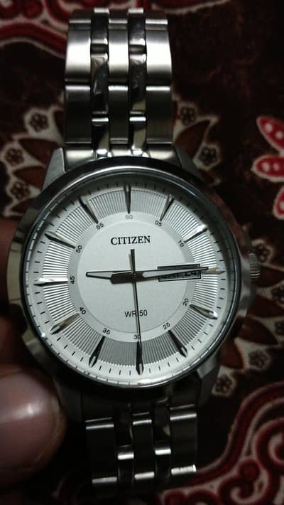 Citizen Men’s Stainless Steel Analog Watch – Day & Date Display, WR 50