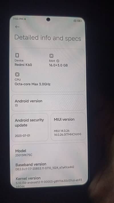 Redmi k 60 5g