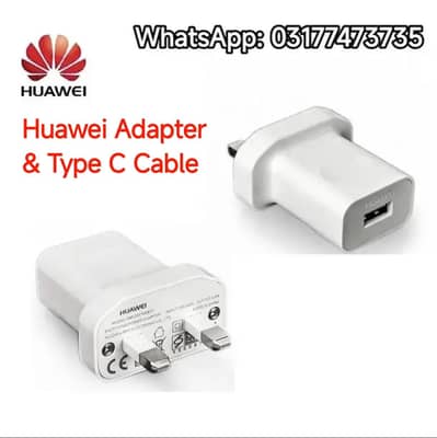 Huawei 2 pin Original Fast Charger & Type C Cable