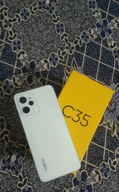 Realme C35 with original box charger Exchange possible