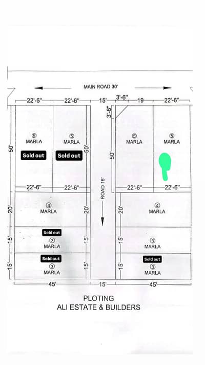 Beautiful plot with 20 feet road in Khuda Baksh Colony .