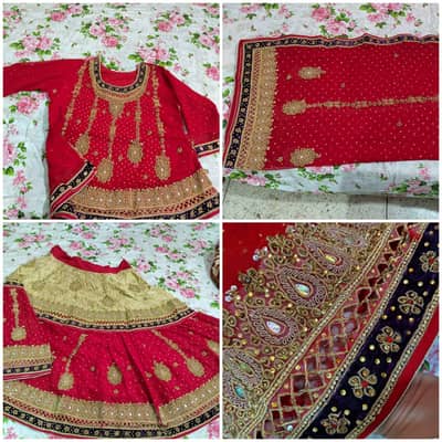 Bridal lehnga with heavy pallu dopatta