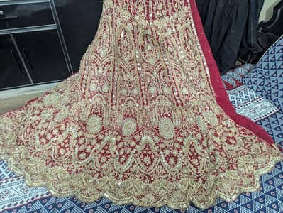 Mehroon Bridal lehenga with good condition