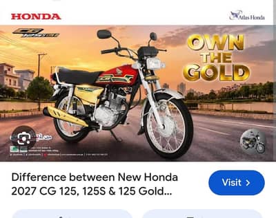 CG honda 125 gold 2027 model brand new
