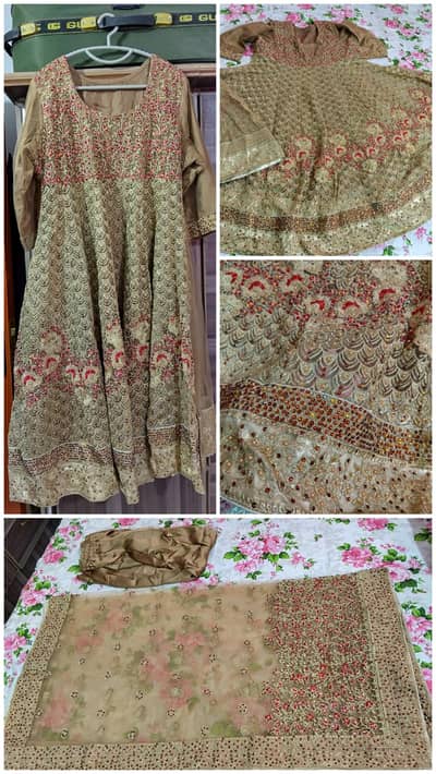 Valima/Engagement/Formal frock dress with heavy pallu dopatta