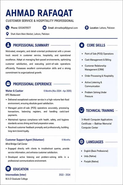 I'm interested for any job . Contact No. 923428772029