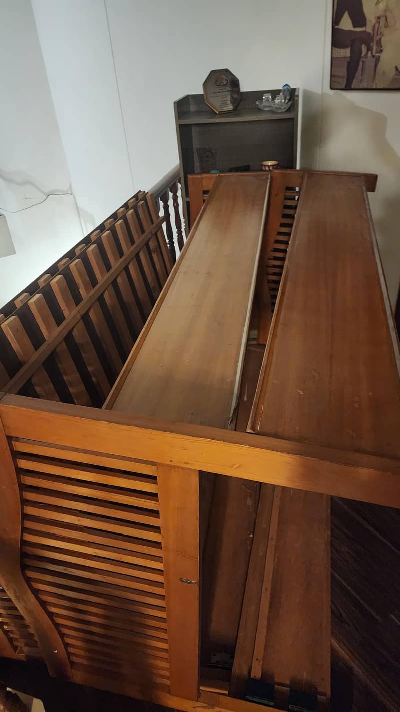 excellent quality solid wood 2 single beds 3