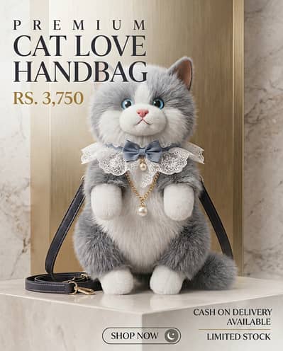 Luxurious Plush Cat Crossbody & Backpack – Premium Edition