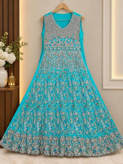 Ladies Heavy Fancy Maxi – Beautiful Embroidered Dress