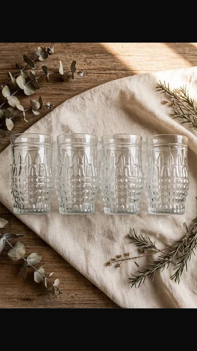 4 piece glass set with box