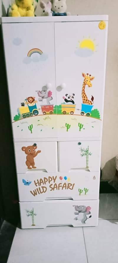 Phoenix Kideez Happy Wild Safari Kids Wardrobe/Plastic Storage cabinet