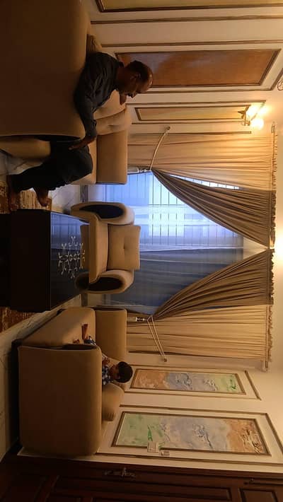 sofa set towel fabric with center table, condition new