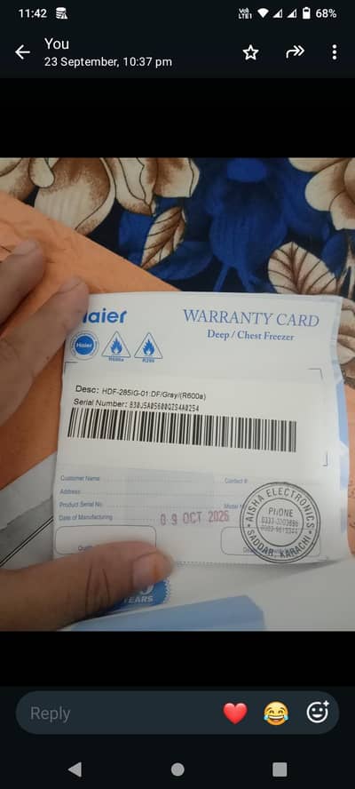 only 2month use  door freezer for sell