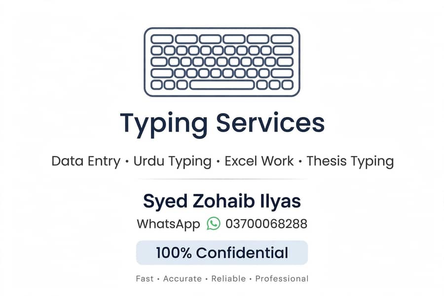 Professional Typing Work - Data Entry & Assignment - Fast Delivery 1