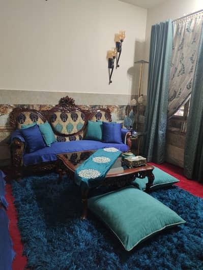 Original Chinioti Wood Luxury Sofa Set with Center Table