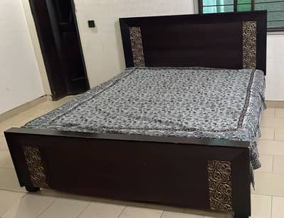King Size Wooden Bed with Diamond Foam Semi-Ortho Mattress – 6 Inch