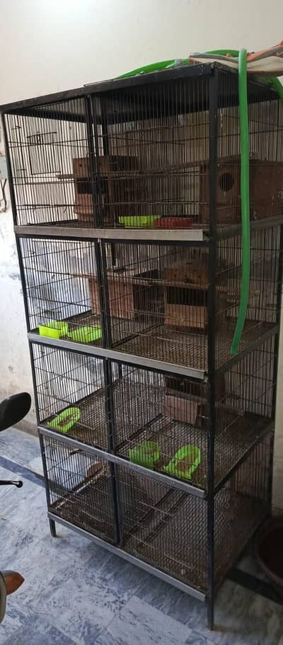 8x8 Large Bird Cage | 6 Breeding Boxes | Food & Water Bowls Included