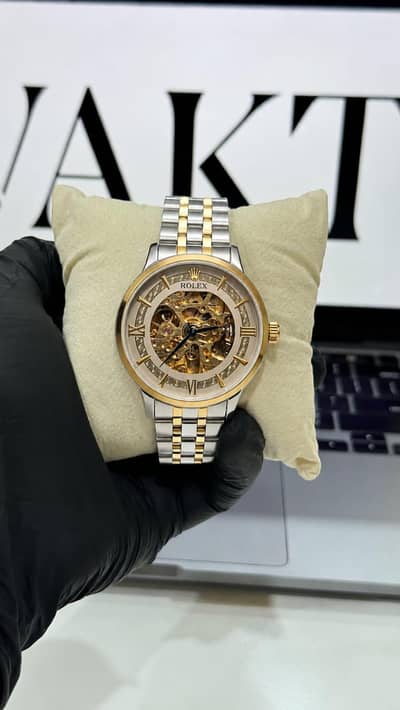 Luxury Automatic Mechanical Watch – Rolex Style | Two-Tone Design