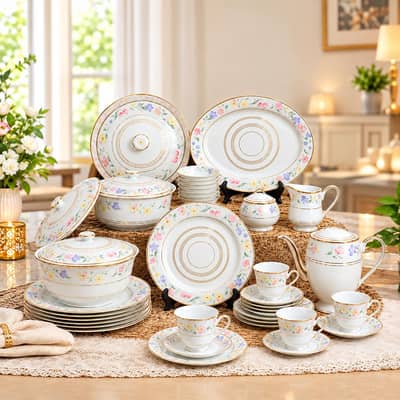 Beautiful Floral Dinner & Tea Set for Sale
