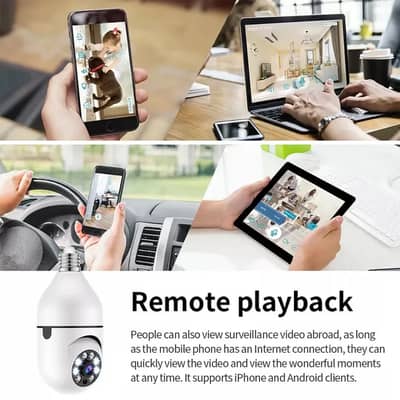 V380 Pro Original 1080P Full HD WiFi Bulb Camera 360 Degree CCTV - Two