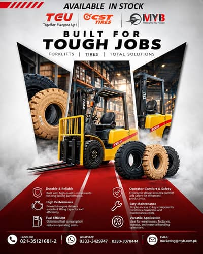 Brand New TEU Forklifts & CST Solid Tires Available in Stock