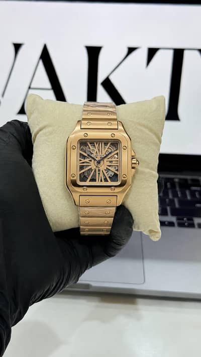 Luxury Semi-Automatic Skeleton Watch – Gold Finish | Premium Design