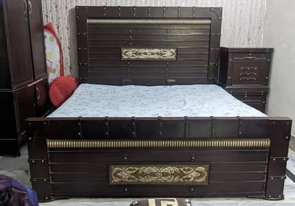 Bed with side tables