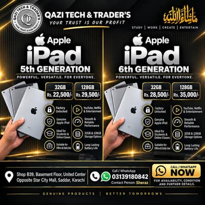 Apple iPad 5th & 6th Generation | 32GB / 128GB Storage