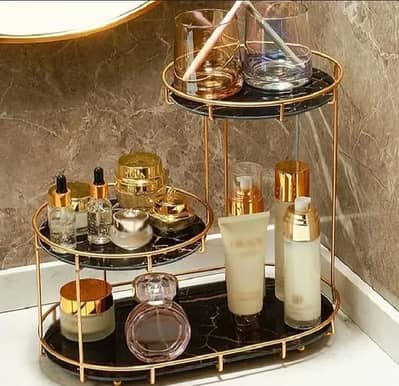 Golden Luxury Vanity Tray - Makeup Organizer Tray - Perfume & Cosmeti