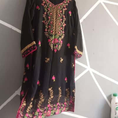 Embroiderd suit for sale Black Fancy 3 Pcs Embroidered Suit for sale