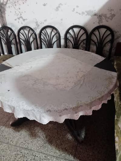 Wooden Dinner Table with 6 chairs