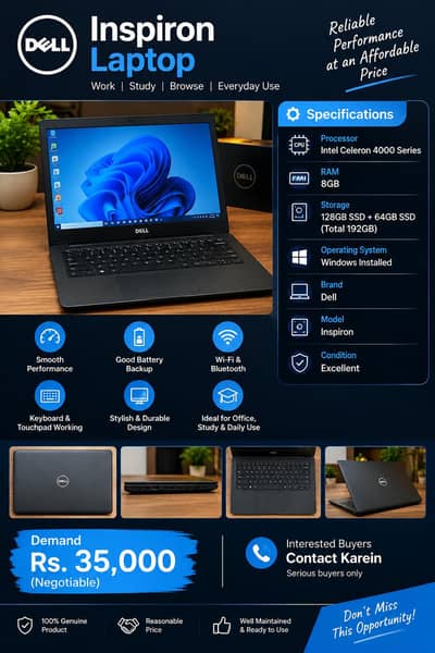 Dell Inspiron Laptop – Powerful & Reliable Performance