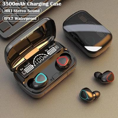 M10 TWS Wireless Earbuds Bluetooth 5.1 - 3500mAh Power Bank Box - IPX