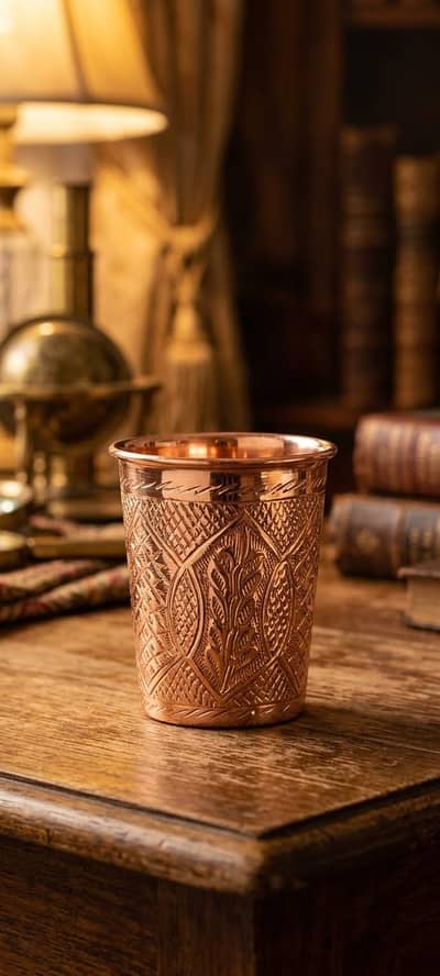 Handcrafted Engraved Pure Copper Glass
