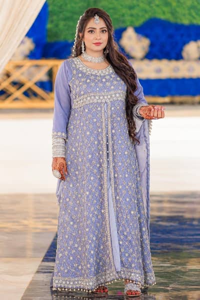 Beautiful Lavender Embroidered Maxi Dress