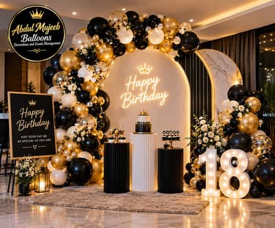 Balloon arch decorations and events management