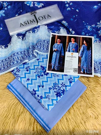 Asim jofa 03 piece printed Cambria collection