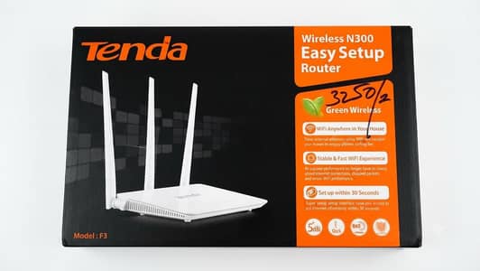 Tenda F3 N300 Wireless WiFi Router – 3 Antenna – Excellent Condition