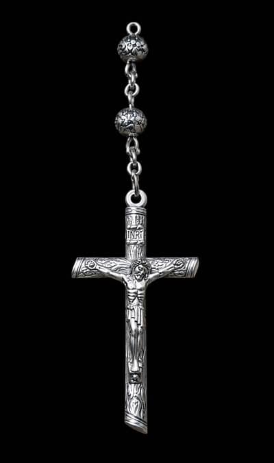 Elegant italian pure silver crucifix