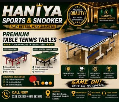 Table Tennis Table\Ping Pong \Pool Table\Snooker\Carrom | Karachi
