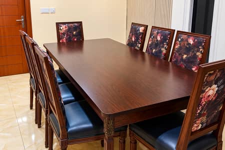 Brand New Interwood Dining Table with 8 Wooden Chairs 10/10