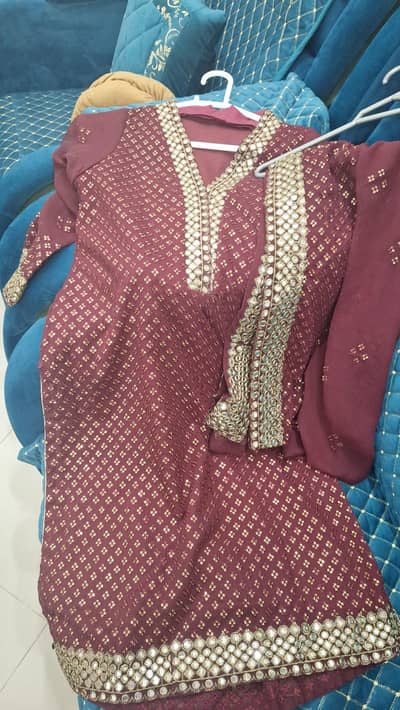 asim jofa self stitched 3 piece dress in medium size
