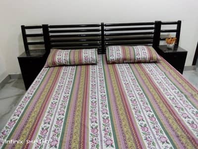 Wooden Bed with mattress