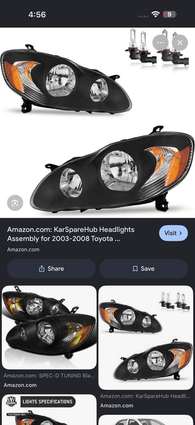 Corolla 2003-2008 Canadian lights with brightest leds &