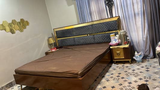 King Size Walnut Bed Set | Dressing + 2 Side Tables | Used 2 Years